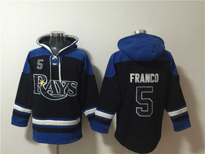 Men's Tampa Bay Rays #5 Wander Franco Black Blue Lace-Up Pullover Hoodie,We sell and wholesale Men's Tampa Bay Rays #5 Wander Franco Black Blue Lace-Up Pullover Hoodie on line form chian!